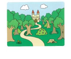 Plastic Backdrop for Sets 3615 / 9131 #1 - Serpentine Road with Trees
