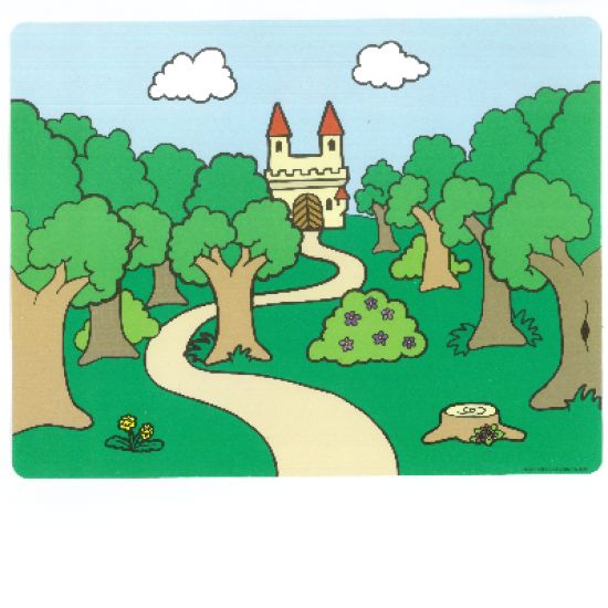 Plastic Backdrop for Sets 3615 / 9131 #1 - Serpentine Road with Trees