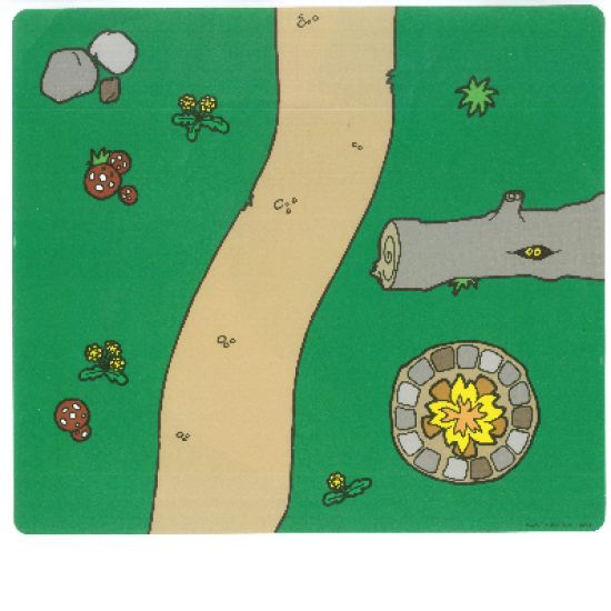 Plastic Playmat, Greenery with Curved Road from Sets 3615 / 9131, Duplo