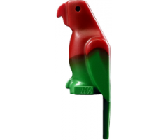 Animal, Air Bird Parrot First Version with Small Beak with Marbled Red Pattern