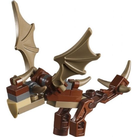 Animal, Air Dragon, Harry Potter (Hungarian Horntail, Dark Tan Wings) - Brick Built