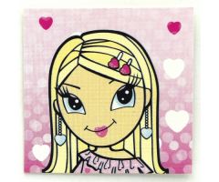Clikits Paper, Insert 4 x 4 for Frame clikits011, 'Heart' with Pink Hearts Background Image
