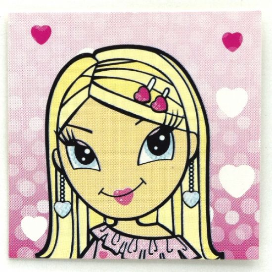 Clikits Paper, Insert 4 x 4 for Frame clikits011, 'Heart' with Pink Hearts Background Image