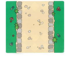 Plastic Playmat, Greenery with Straight Road / Carpet from Sets 3615 / 9131, Duplo