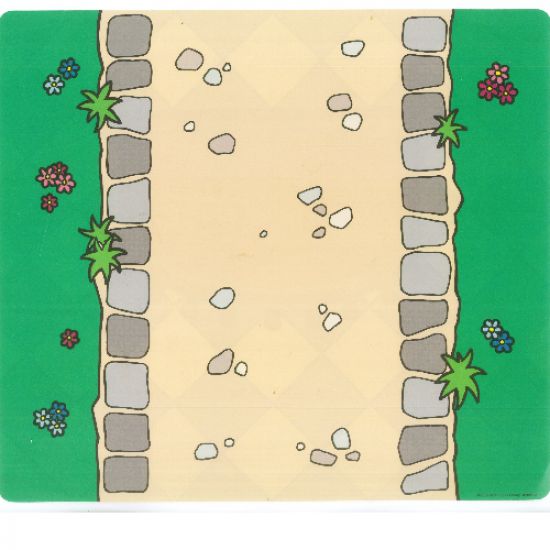Plastic Playmat, Greenery with Straight Road / Carpet from Sets 3615 / 9131, Duplo