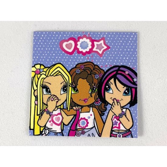 Clikits Paper, Insert 4 x 4 for Frame clikits011, Blue with Clikits Girls Image