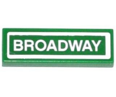 Tile 1 x 3 with 'BROADWAY' Pattern (Sticker) - Set 79118