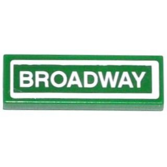 Tile 1 x 3 with 'BROADWAY' Pattern (Sticker) - Set 79118