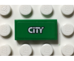 Tile 1 x 2 with 'CITY' Pattern (Sticker) - Set 60059