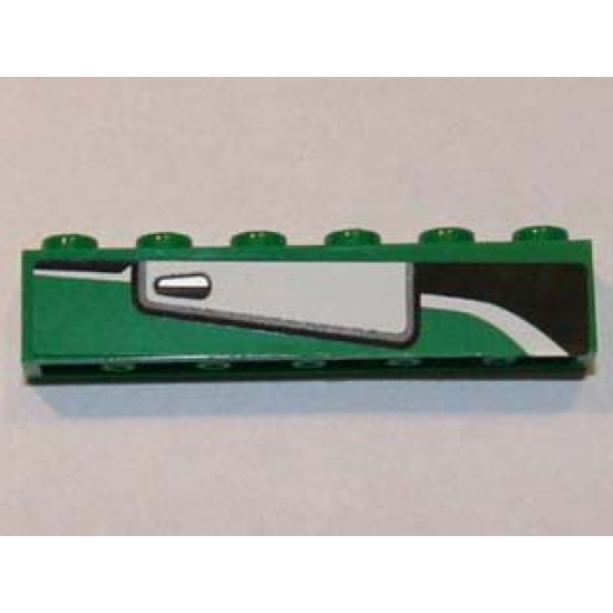 Brick 1 x 6 with White Door Pattern Model Right Side (Sticker) - Set 8864