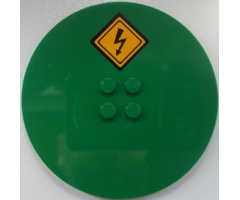 Tile, Round 8 x 8 with Electricity Danger Sign Pattern (Sticker) - Set 60052