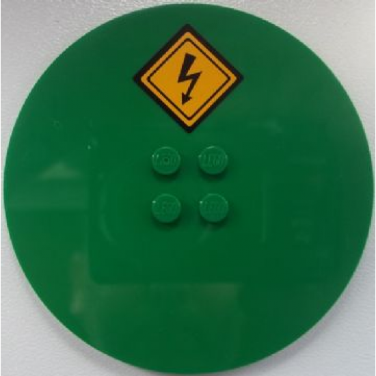 Tile, Round 8 x 8 with Electricity Danger Sign Pattern (Sticker) - Set 60052