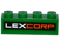 Brick 1 x 4 with 'LEXCORP' Pattern (Sticker) - Set 76046