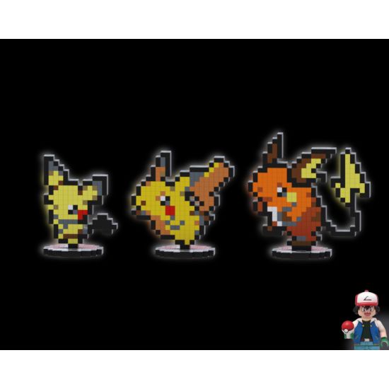 Pichu, Pikachu & Raichu - Pixel Art Display