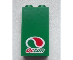 Panel 1 x 2 x 3 with Side Supports - Hollow Studs with Octan Logo Pattern (Sticker) - Set 60025