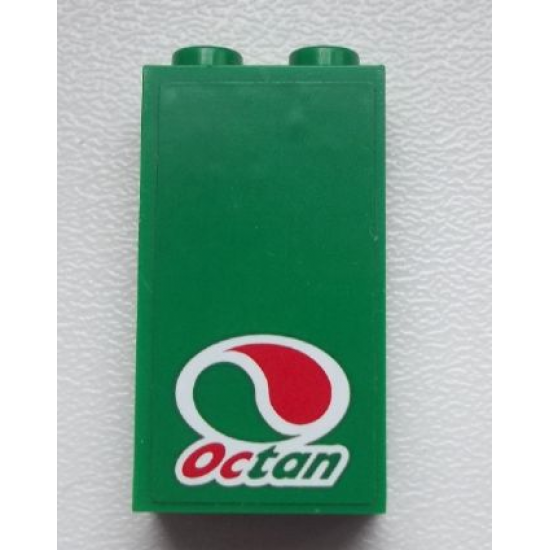 Panel 1 x 2 x 3 with Side Supports - Hollow Studs with Octan Logo Pattern (Sticker) - Set 60025