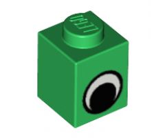 Brick 1 x 1 with Eye Simple Black and White Pattern