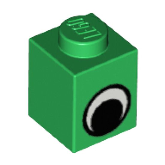 Brick 1 x 1 with Eye Simple Black and White Pattern