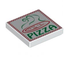 Tile 2 x 2 with Red and Green Pizza Takeout Box Pattern