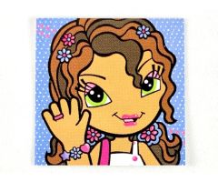 Clikits Paper, Insert 4 x 4 for Frame clikits011, 'Daisy' Waving with Blue Background