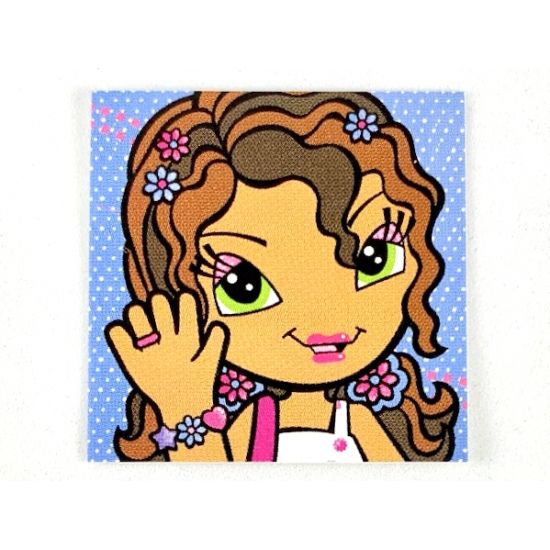 Clikits Paper, Insert 4 x 4 for Frame clikits011, 'Daisy' Waving with Blue Background