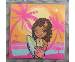 Clikits Paper, Insert 4 x 4 for Frame clikits011, Hawaiian Surfer Girl Image
