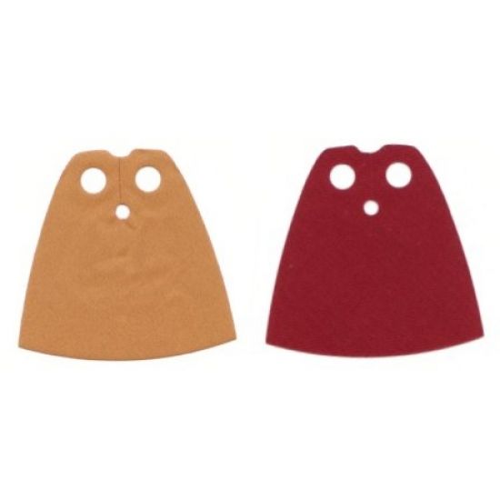Minifigure, Body Wear Cape Cloth, Standard with Dark Red and Medium Nougat Sides