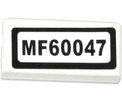Tile 1 x 2 with 'MF60047' Pattern (Sticker) - Set 60047