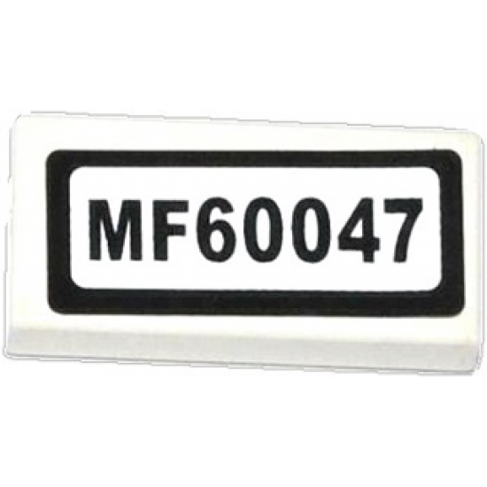 Tile 1 x 2 with 'MF60047' Pattern (Sticker) - Set 60047