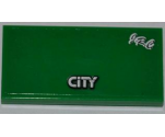 Tile 2 x 4 with 'CITY' and 'J.R.C' Pattern (Sticker) - Set 4203