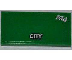 Tile 2 x 4 with 'CITY' and 'J.R.C' Pattern (Sticker) - Set 4203