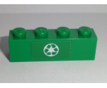 Brick 1 x 4 with Green Recycling Arrows Pattern (Sticker) - Set 60118