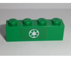 Brick 1 x 4 with Green Recycling Arrows Pattern (Sticker) - Set 60118