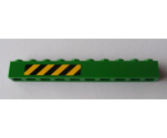 Brick 1 x 10 with Black and Yellow Danger Stripes Pattern Left Side (Sticker) - Set 7939
