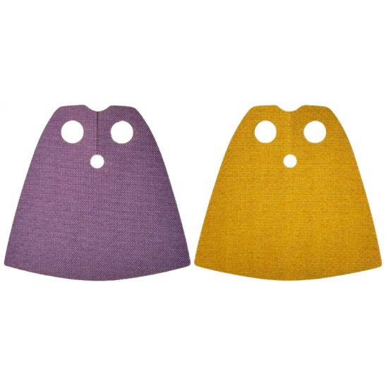 Minifigure, Body Wear Cape Cloth, Standard - Shiny Starched Fabric - Height 3.9 cm with Medium Lavender and Bright Light Orange Sides (Gilderoy Lockhart)