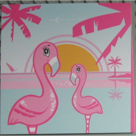 Clikits Paper, Insert 10 x 10 for Frame clikits069, Flamingos Image
