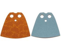 Minifigure, Body Wear Cape Cloth, Standard with Dark Orange with Orange Ornaments Pattern and Sand Blue Sides (Lando Calrissian)