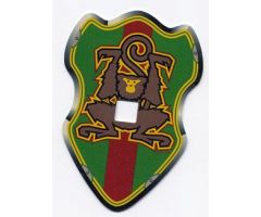 Plastic Shield (Undetermined Material Type) for Large Figures with Knights Kingdom Rascus Monkey Pattern