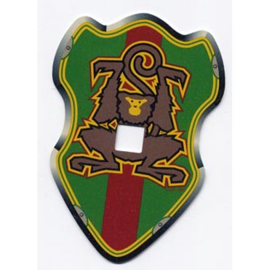 Plastic Shield (Undetermined Material Type) for Large Figures with Knights Kingdom Rascus Monkey Pattern