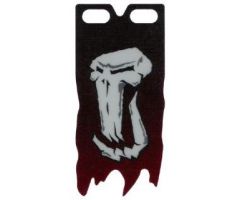 Plastic Flag 4 x 8 1/2 Tattered with Fantasy Era Troll Skull Pattern