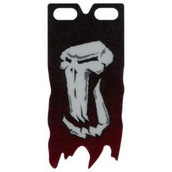 Plastic Flag 4 x 8 1/2 Tattered with Fantasy Era Troll Skull Pattern