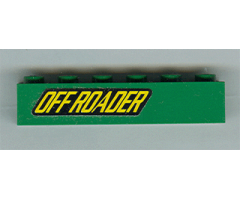Brick 1 x 6 with Off Roader Left Pattern (Sticker) - Set 4589
