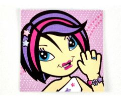 Clikits Paper, Insert 4 x 4 for Frame clikits011, 'Star' Waving with Pink Background