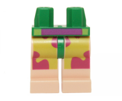 Hips and Light Nougat Legs with Purple Flowers on Lime Shorts Pattern (Patrick)