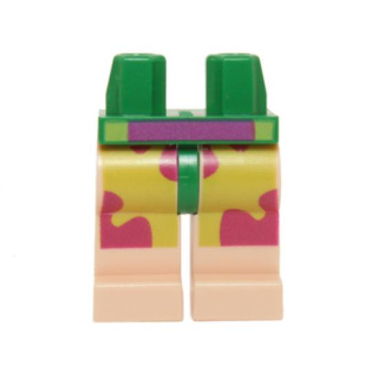 Hips and Light Nougat Legs with Purple Flowers on Lime Shorts Pattern (Patrick)