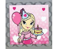 Clikits Paper, Insert 4 x 4 for Frame clikits011, 'Heart' holding a Cake and a Balloon
