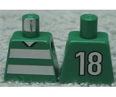 Torso Soccer Horizontal White Stripes and No. 18 Back Pattern