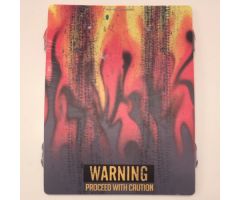 Plastic Ramp Cover with Flames and 'WARNING PROCEED WITH CAUTION' Pattern (8494)