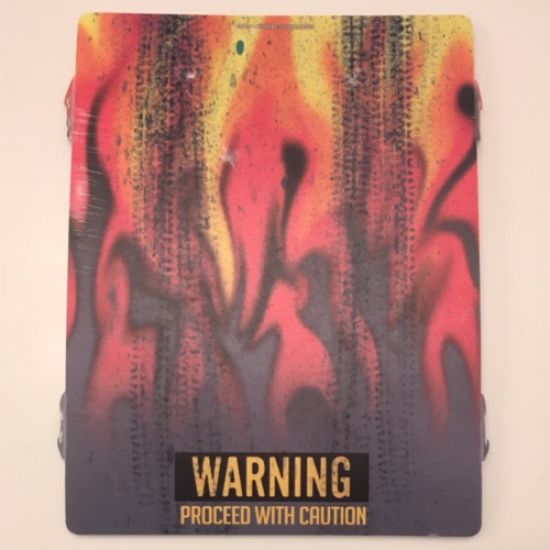 Plastic Ramp Cover with Flames and 'WARNING PROCEED WITH CAUTION' Pattern (8494)