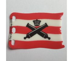 Plastic Flag 7 x 4 with Crossed Cannons over Red Stripes Pattern
